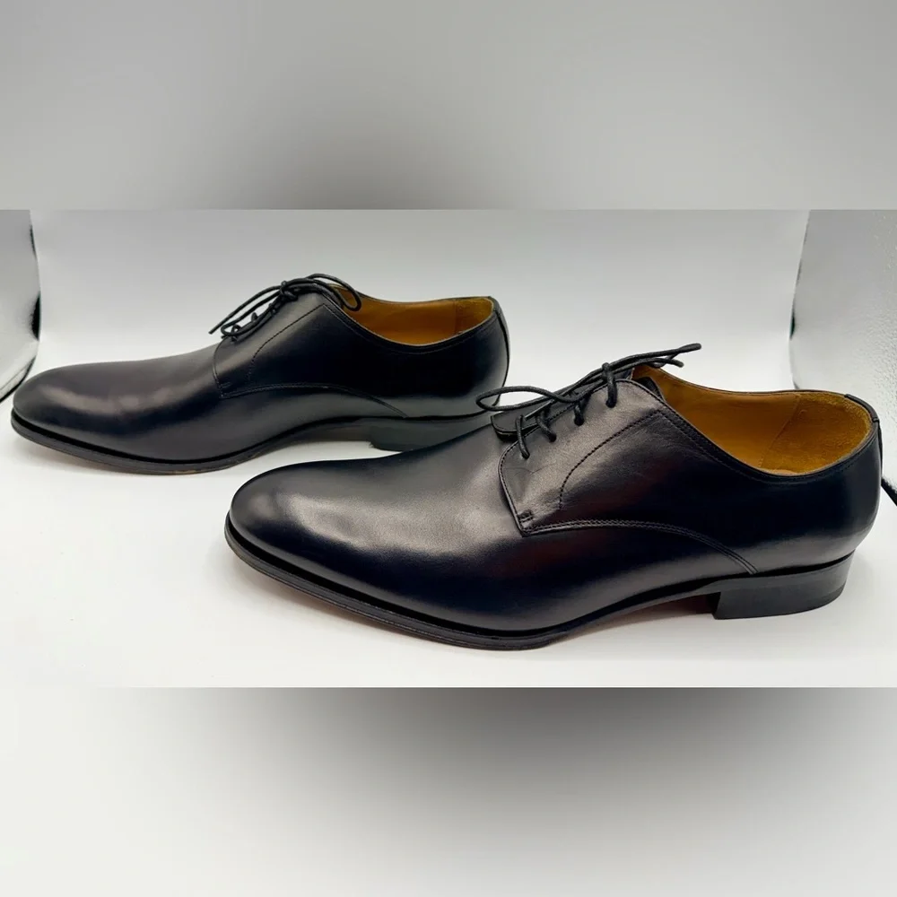 To Boot New York Adam Derrick Declan Black Leather Derby Dress Shoes 12D Italy